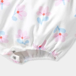 Barboteuse bébé fille en piqué de coton - blanc/multicolore