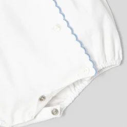 Barboteuse bébé fille Mon premier Jacadi - blanc/bleu