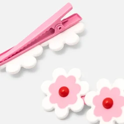Barrette enfant fille - rose/blanc