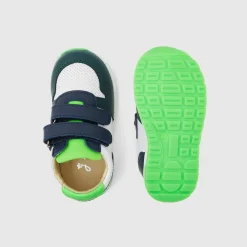 Basket running bébé garçon - marine/vert