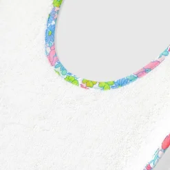 Bavoir bébé fille en tissu Liberty - blanc/multicolore