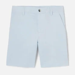 Bermuda enfant garçon en sergé - bleu pale