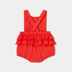 Bloomer bébé fille en popeline - rouge brique