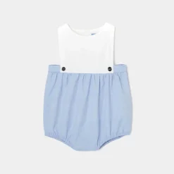 Bloomer bébé garçon en Oxford - bleu/blanc