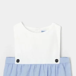 Bloomer bébé garçon en Oxford - bleu/blanc