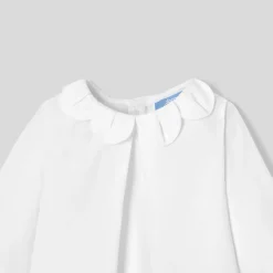 Blouse bébé fille à col pétales - blanc jacadi