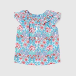 Blouse bébé fille en tissu Liberty - blanc/multicolore