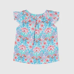 Blouse bébé fille en tissu Liberty - blanc/multicolore