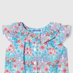 Blouse bébé fille en tissu Liberty - blanc/multicolore