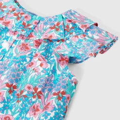 Blouse bébé fille en tissu Liberty - blanc/multicolore