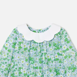 Blouse bébé fille en Tissu Liberty - blanc/multicolore