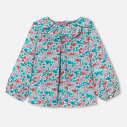Blouse bébé fille en Tissu Liberty - blanc/multicolore