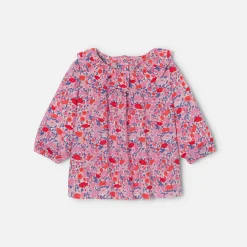 Blouse bébé fille en Tissu Liberty - rose/multicolore