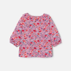 Blouse bébé fille en Tissu Liberty - rose/multicolore