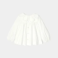 Blouse bébé fille manches longues - blanc jacadi
