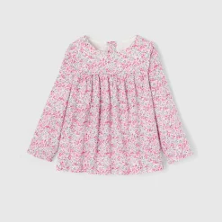 Blouse en tissu Liberty enfant fille - Jacadi x Tohana - rose/gris