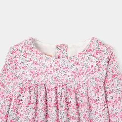 Blouse en tissu Liberty enfant fille - Jacadi x Tohana - rose/gris