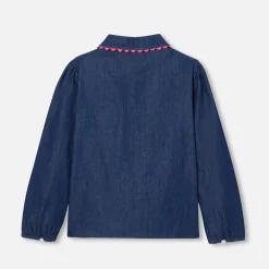 Blouse enfant fille en jean - bleu denim