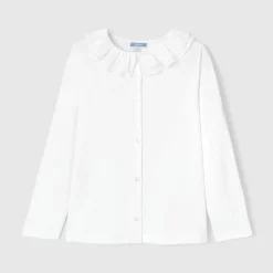 Blouse enfant fille en popeline - blanc jacadi