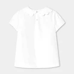 Blouse enfant fille en popeline - blanc jacadi