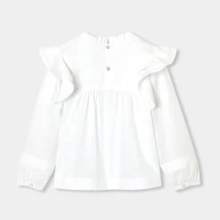 Blouse enfant fille en popeline - blanc jacadi
