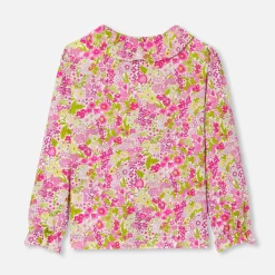 Blouse enfant fille en tissu Liberty - blanc/multicolore