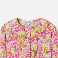 Blouse enfant fille en tissu Liberty - blanc/multicolore
