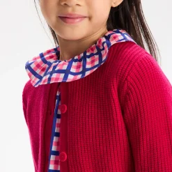 Blouse enfant fille en vichy - blanc/multicolore