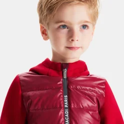 Blouson bi-matière enfant garçon - rouge/bordeaux
