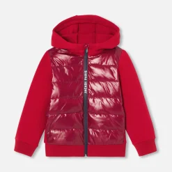Blouson bi-matière enfant garçon - rouge/bordeaux