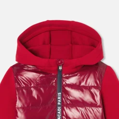 Blouson bi-matière enfant garçon - rouge/bordeaux