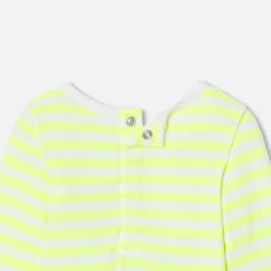 Body bébé à rayures - jaune/blanc
