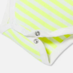 Body bébé à rayures - jaune/blanc