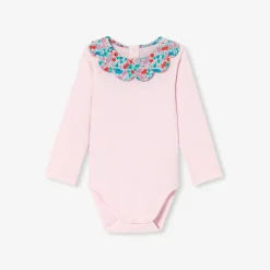 Body bébé fille à col en Tissu Liberty - rose poudre jacadi