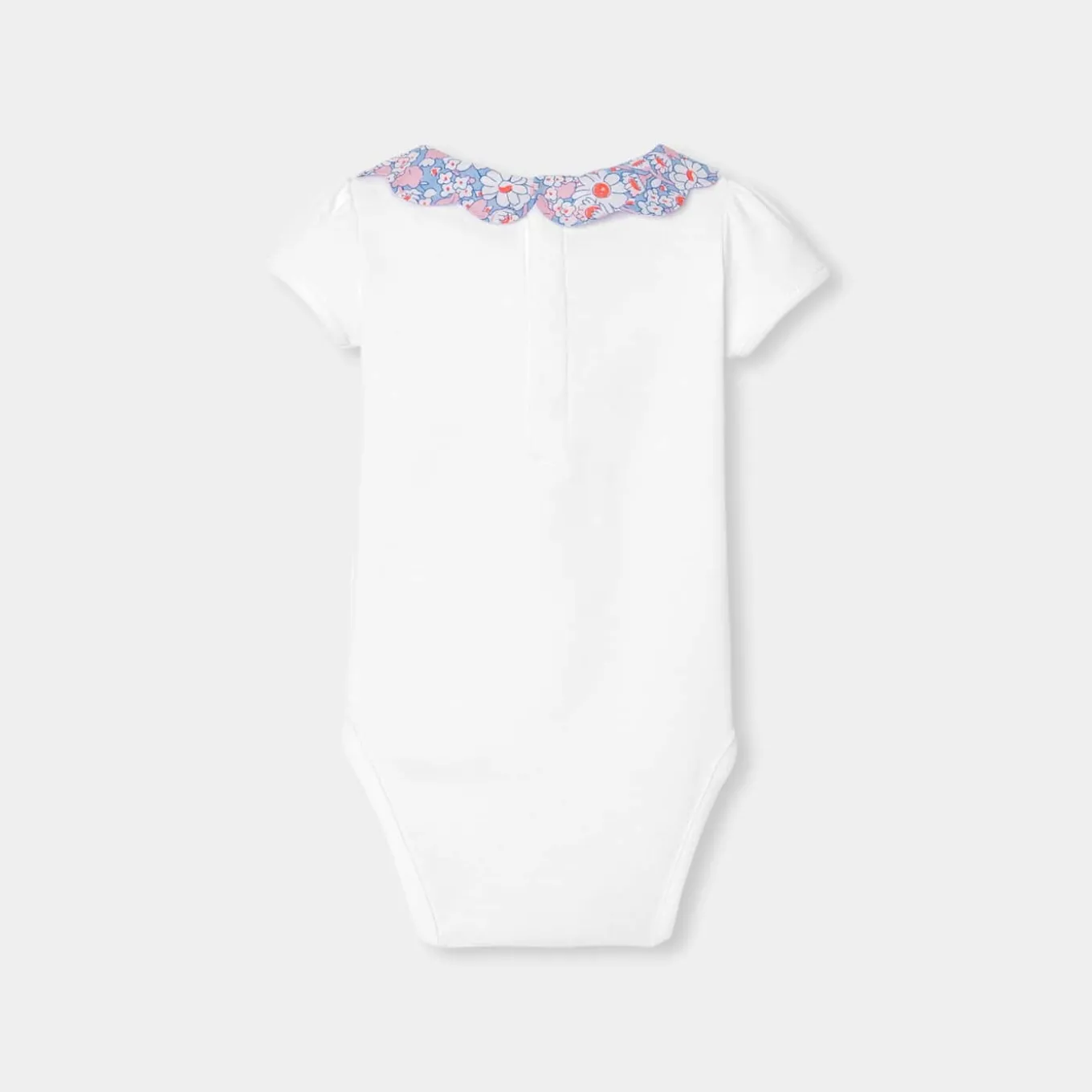 Body bébé fille à col en tissu Liberty - blanc jacadi
