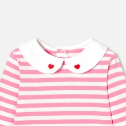 Body bébé fille manches longues - blanc/rose