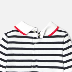 Body bébé garçon manches longues - blanc/marine