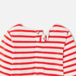 Body manches longues bébé - blanc/rouge
