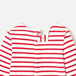 Body manches longues bébé garçon - rouge/blanc