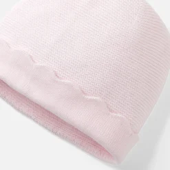 Bonnet bébé fille en tricot - rose pale jacadi