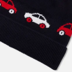 Bonnet bébé garçon motif voiture - marine/multicolore
