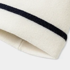 Bonnet de naissance bébé garçon - blanc/marine