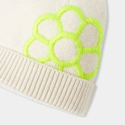 Bonnet enfant fille - blanc doux/multicolore