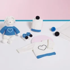 Bonnet Love Maille collection solidaire - blanc/bleu