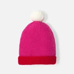 Bonnet Love Maille collection solidaire - rose/rouge