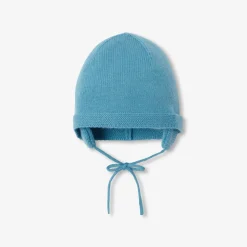 Bonnet uni bébé - bleu de prusse