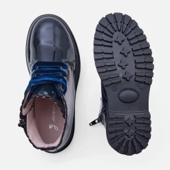 Boots enfant fille en cuir verni - marine jacadi