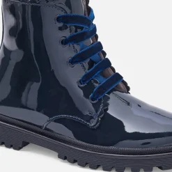 Boots enfant fille en cuir verni - marine jacadi