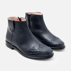 Boots enfant fille en cuir - marine jacadi
