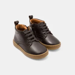 Bottillons bébé garçon en cuir - marron